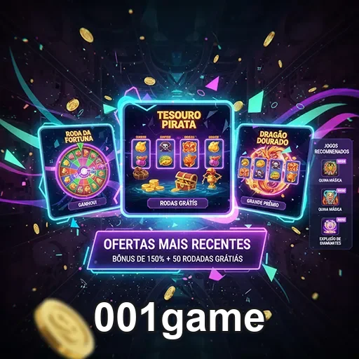 Imagem do site 001game mostrando a página inicial com jogos e promoções destacadas